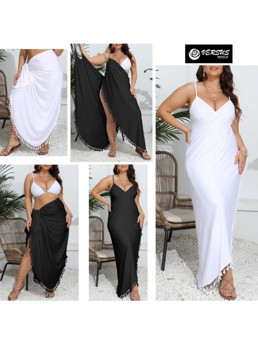 Vestito Gonna Copricostume Pareo Mare Donna Taglie Forti Cover Up Curvy OSCOV003